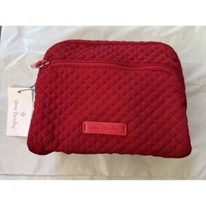 VERA BRADLEY Cosmetic Case Cardinal Red Microfiber Iconic Classic Preppy - New